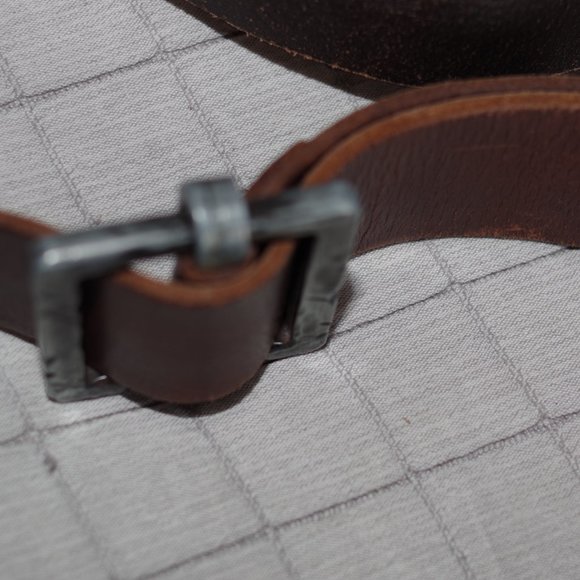 sisley leather brown unisex belt Size:XL Made In Italy
